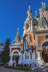 The St Nicholas Orthodox Cathedral (Cathedrale Orthodoxe Saint-Nicolas de Nice). French Riviera, Azure Coast, Nice, France. - 788825685