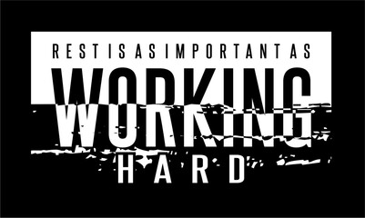 working hard, GYM slogan quotes t shirt design graphic vector, Fitness motivational, inspirational - 788825688