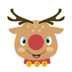 Obraz na płótnie Canvas christmas reindeer with red nose