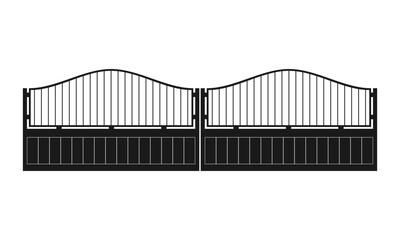 Couple of arch fence illustration design vector