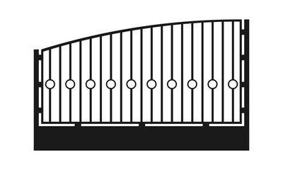 Fence with circle decorative illustration design vector