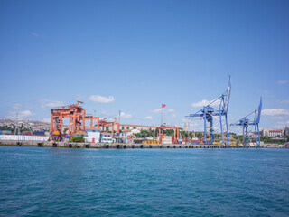 Fototapeta premium shipyard of Bosporus Strait in istanbul