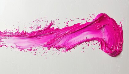 A violet stroke of pink lipstick on white, a gesture of art