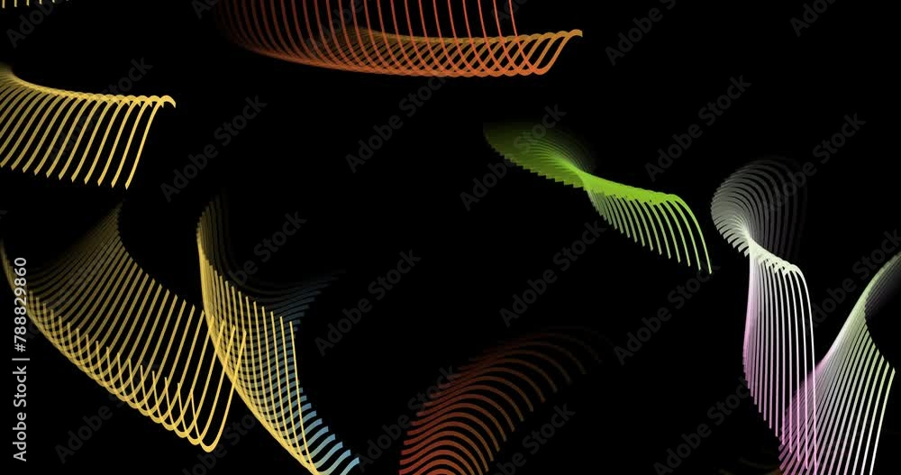Poster curved wavy lines tech futuristic motion background. dynamic abstract line waving loop line. metaver