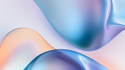 An abstract background with blurred shapes in pastel colors. An abstract forms, organic shape, light blue and purple gradient. Generated by artificial intelligence.