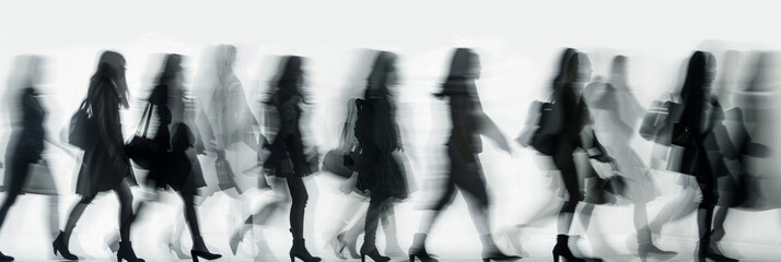 a long exposure photograph of multiple people businesswomen