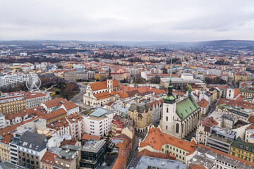 Naklejka na ściany i meble Cityscape of Brno in Czech Republic
