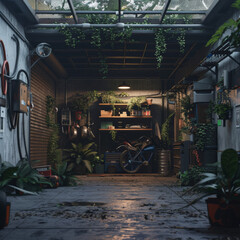 car, garage, work, mechanic, traffic, street, city, road, interior, speed, transportation, parking, night, vehicle, travel, taxi, motion, driving, people, urban, transport, light, architecture, cars, 