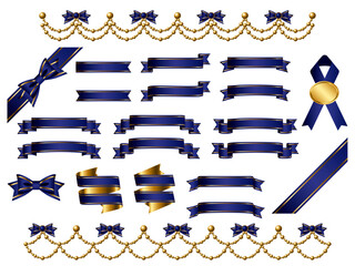 リボン線セット2-8紺マット © qwe