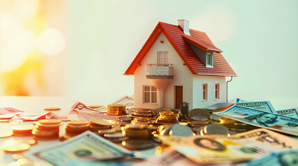 Symbolic Representation of Residential Mortgage Financing - obrazy, fototapety, plakaty