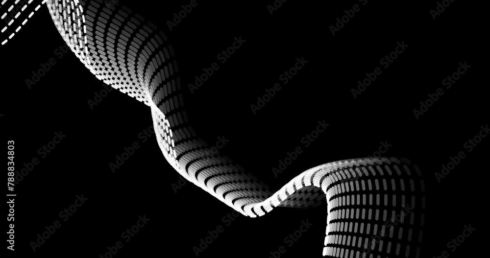 Fototapete curved wavy lines tech futuristic motion background. dynamic abstract line waving loop line. metaver
