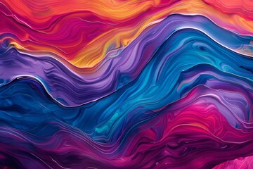 Rainbow rhythms. Abstract waves in a colorful dance