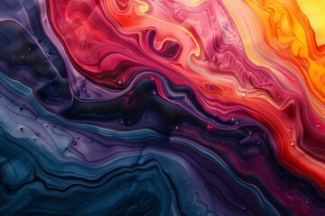 Psychedelic patterns. Abstract waves of vibrant hues - obrazy, fototapety, plakaty