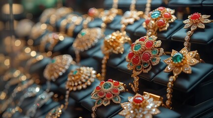 Various exquisite and beautiful jewelry, diamond jewelry, gemstone rings, necklaces and gold