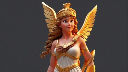 greek goddess athena on plain background cartoon from Generative AI