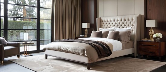 Decoration and furnishings in contemporary bedroom