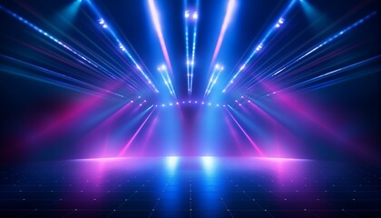 blue violet lights on stage