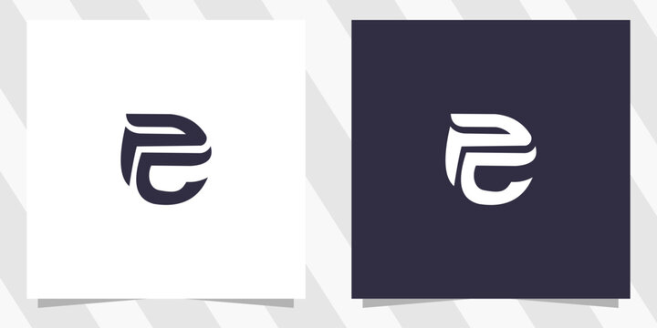 letter cp pc logo design