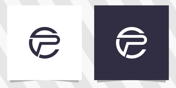 letter cp pc logo design