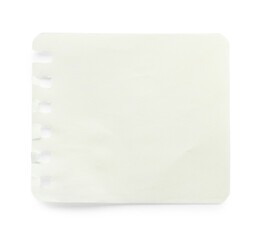 Blank notebook sheet isolated on white, top view