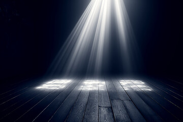 窓から光が差し込む光と影のモノクローム背景