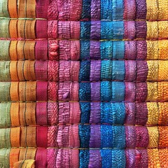 Vibrant Threads. Latin Tapestry. Colorful Woven Textile Background