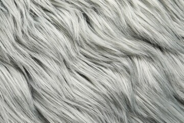 Texture of grey faux fur as background, closeup