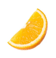 Gordijnen Slice of fresh ripe orange isolated on white © New Africa