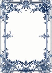 Elegant Blue and White Border Official Document Template