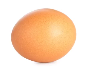 Foto op Plexiglas One raw chicken egg isolated on white © New Africa