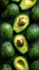 Beautiful presentation of Guacamole dotted in a speckled pattern, hyperrealistic food photography