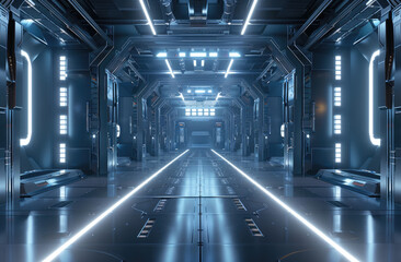 Creating a hightech scifi atmosphere in an empty spaceship hall
