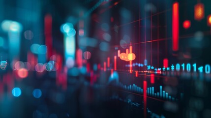 Softly blurred mathematical formulas and stock market charts as a backdrop representing the complexity and depth of financial decisionmaking. .