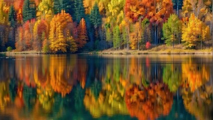 Fototapeta premium Autumn Reflections in Calm Waters