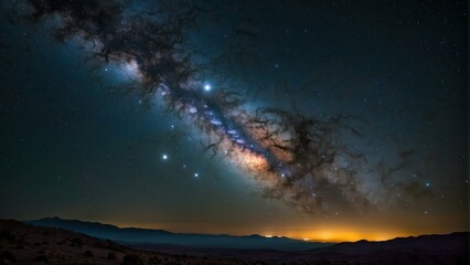 Fototapeta premium Starry night sky with a clear Milky Way