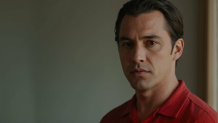 Thoughtful man with a somber expression