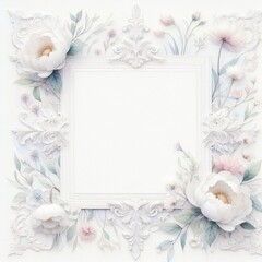 Ornate Floral Picture Frame paper with Generative AI.