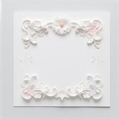 Ornate Floral Picture Frame paper with Generative AI.