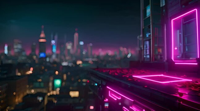 Platform Game Background with Cityscape and Salami Falling from the Sky