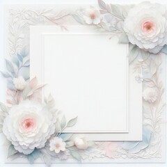 Obraz na płótnie Canvas Ornate Floral Picture Frame paper with Generative AI.