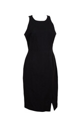 Fitted black sheath dress. No background png.