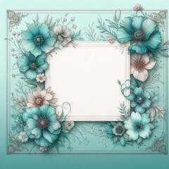 Ornate Floral Picture Frame paper with Generative AI.