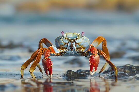 Generative AI : Red-legged crab, Grapsus adscensionis can be found in Islands. 