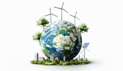 Renewable energies are the future of the earth. Wind and Sun.