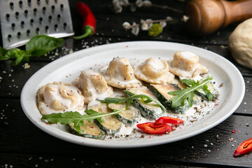 dumplings with spinach and cheese.