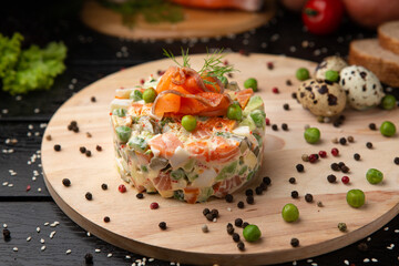 appetizer, background, closeup, cooking, cuisine, delicious, diet, dill, dinner, dish, fish, food, fresh, gourmet, green, healthy, lunch, meal, plate, prepared, raw, restaurant, salad, salmon, seafood