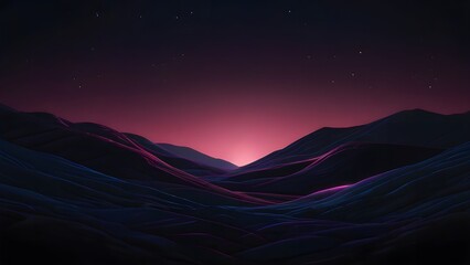 landscape with mountains with pink light  - obrazy, fototapety, plakaty
