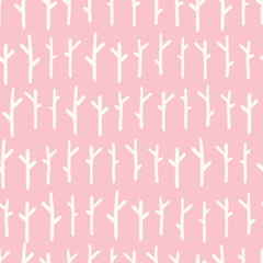 Pastel Pink Twig Doodle Seamless Vector Repeat Pattern