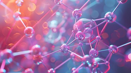 Molecules illustration with technology style.