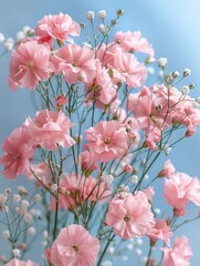 Pink flowers, sky